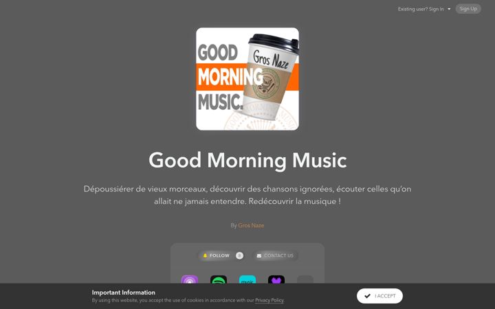 Screenshot of goodmorningmusic.net