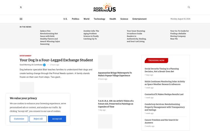Screenshot of goodmorningus.com