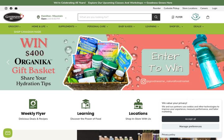 Screenshot of goodnessme.ca