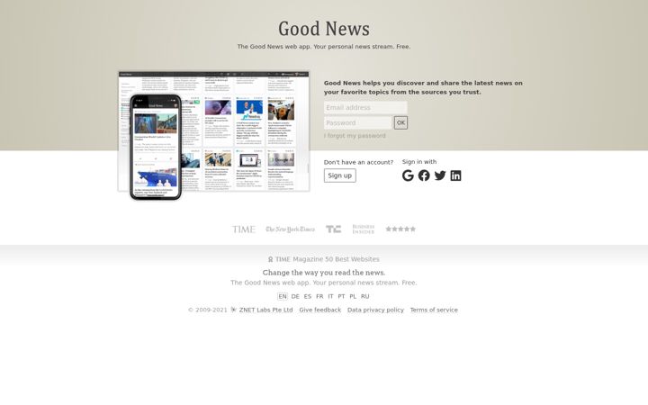 Screenshot of goodnews.click