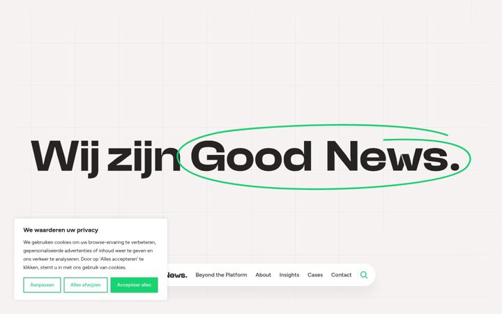 Screenshot of goodnews.nl