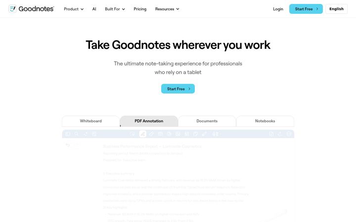 Screenshot di goodnotes.com