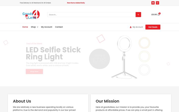 Screenshot of goods4less.co.uk