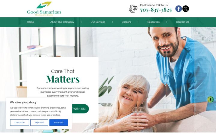 Screenshot of goodsamaritanhospicellc.org