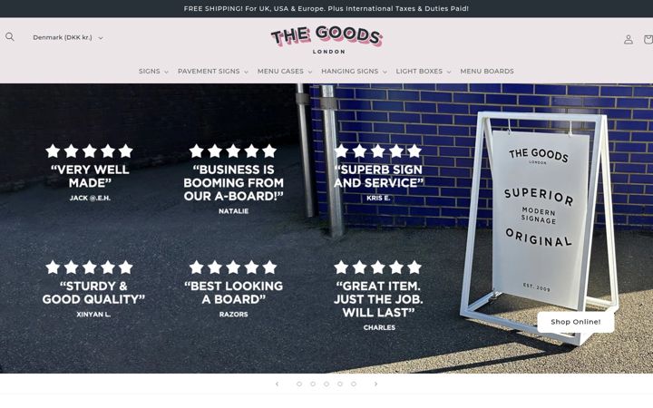 Screenshot of goodslondon.com