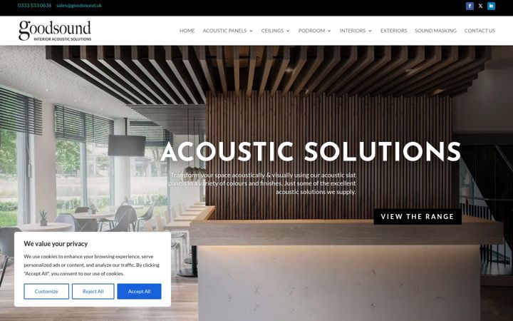 Screenshot of goodsoundacoustics.co.uk