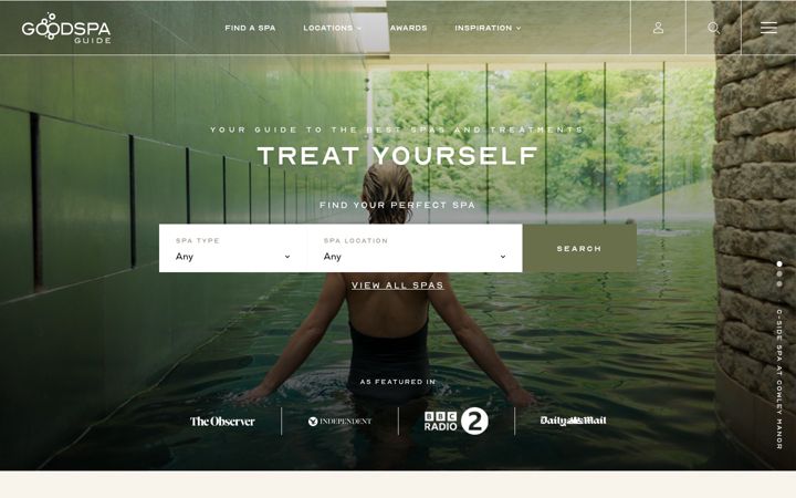 Screenshot of goodspaguide.co.uk