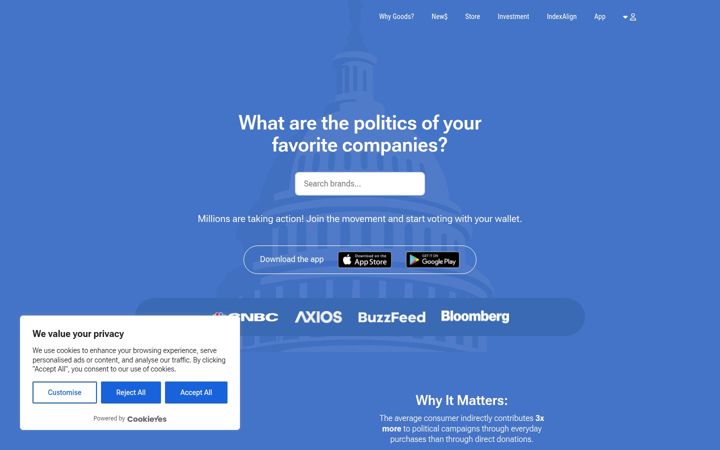 Screenshot of goodsuniteus.com