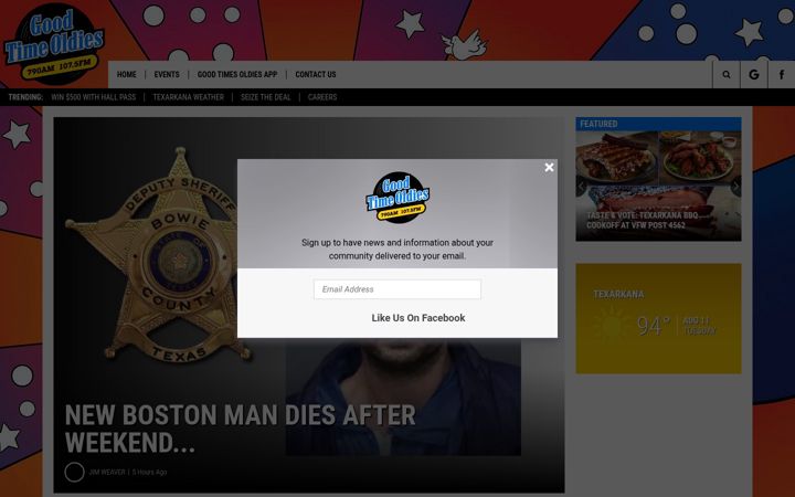 Screenshot of goodtimeoldies1075.com