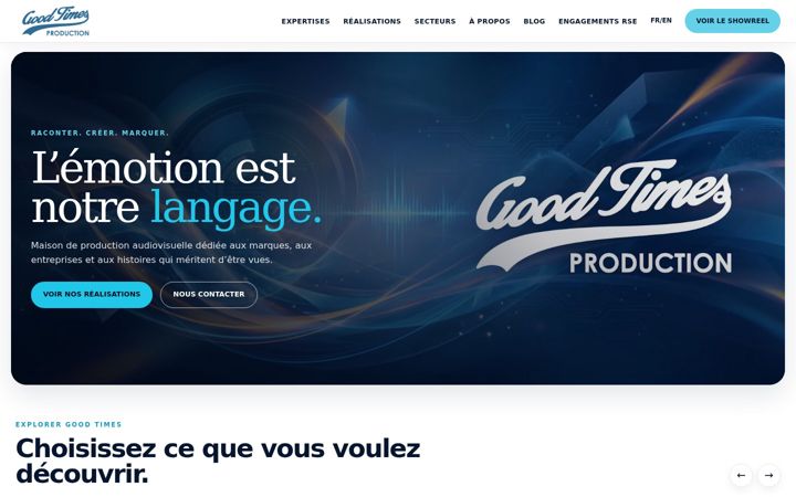 Screenshot of goodtimesproduction.com