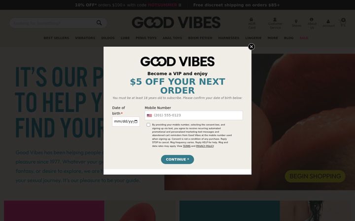 Screenshot of goodvibes.com