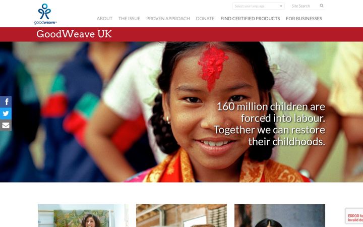 Screenshot of goodweave.org.uk