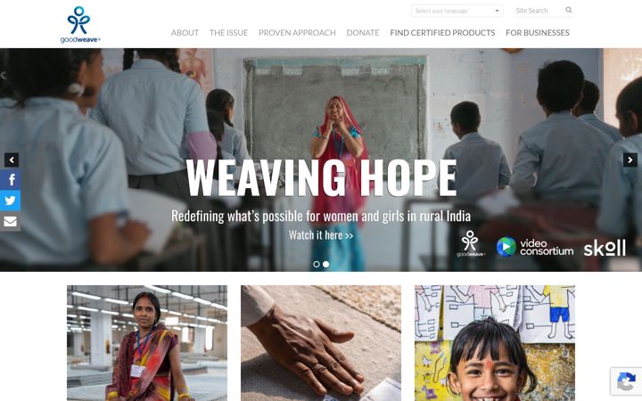 Screenshot of goodweave.org