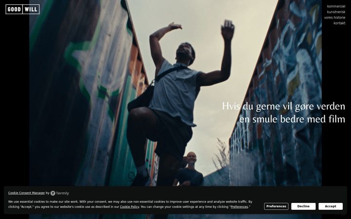 Screenshot of goodwillfilm.dk