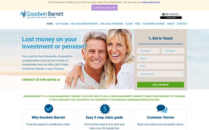 Screenshot of goodwinbarrett.co.uk