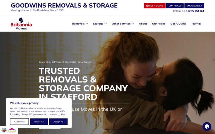 Screenshot of goodwinsremovals.co.uk
