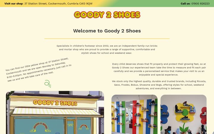 Screenshot of goody2shoescockermouth.co.uk
