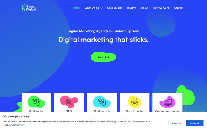 Screenshot of gooeydigital.co.uk