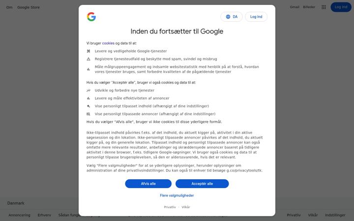 Skärmbild av google.tk