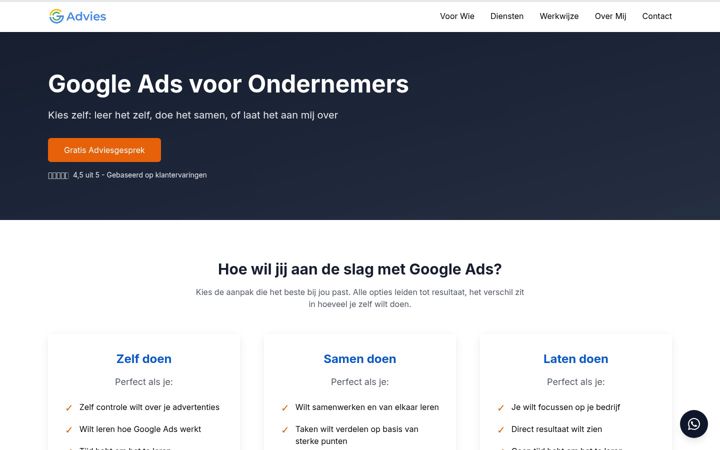 Screenshot of googleadvies.nl