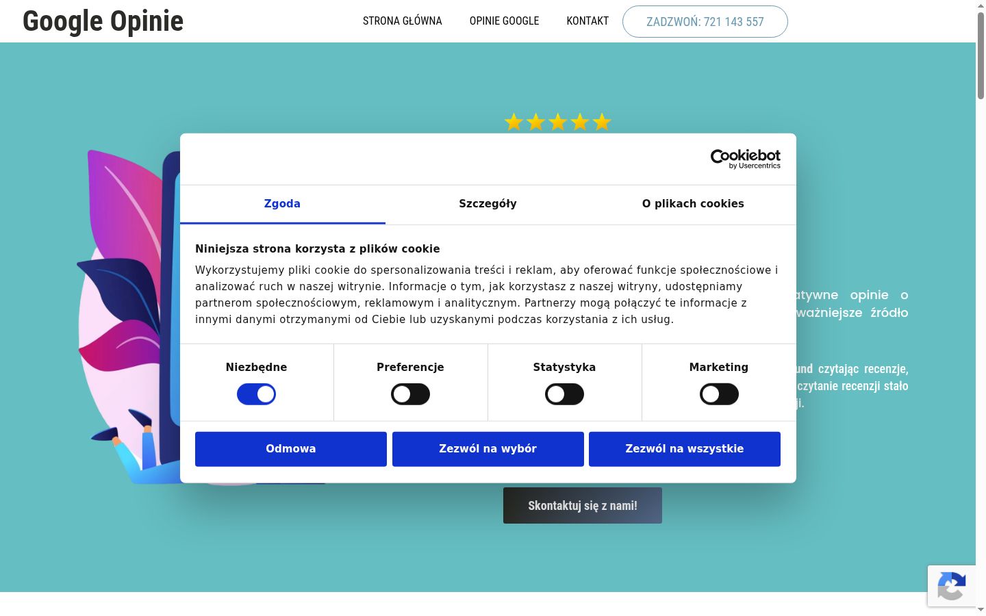 Screenshot of the consent banner shown before any interaction