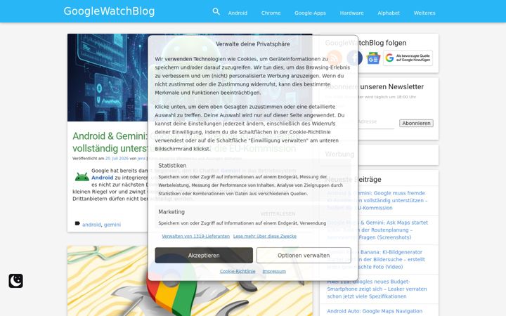 Screenshot of googlewatchblog.de