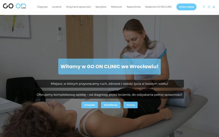 Ekraanipilt saidist goonclinic.pl