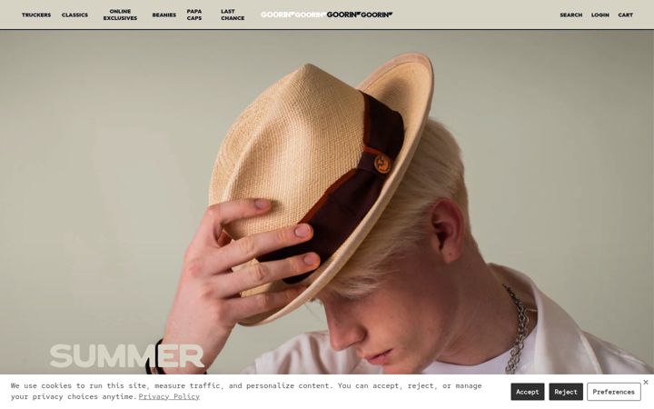 Screenshot of goorin.com