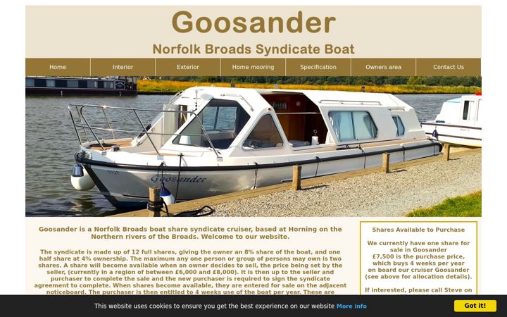 Screenshot of goosander-syndicate-boat.co.uk