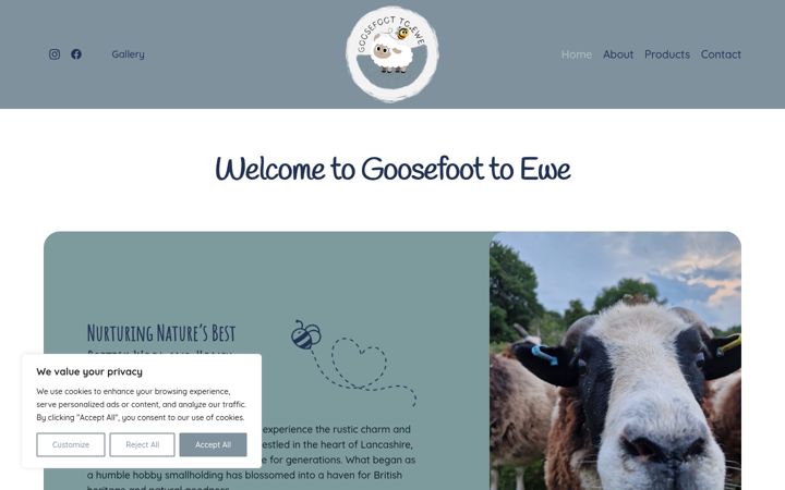 Screenshot of goosefoottoewe.co.uk