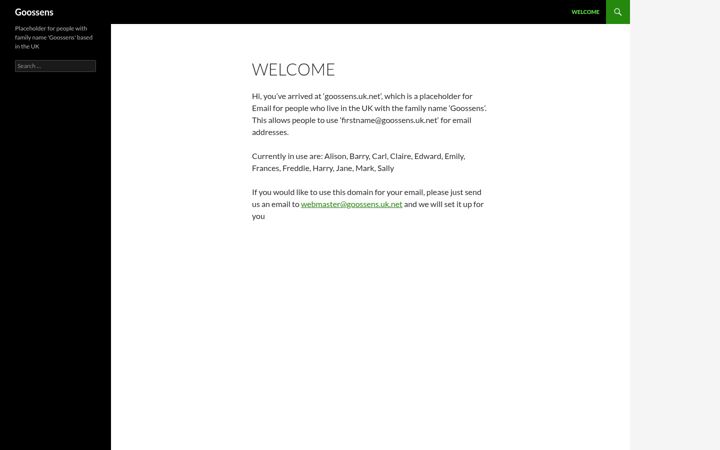 Screenshot of goossens.uk.net