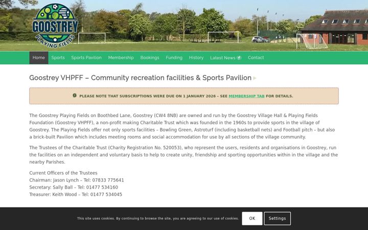 Screenshot of goostreyplayingfields.uk
