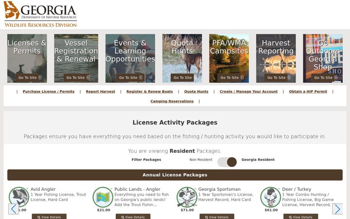 Screenshot of gooutdoorsgeorgia.com