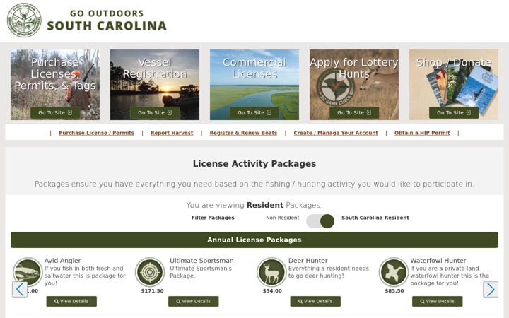 Screenshot of gooutdoorssouthcarolina.com