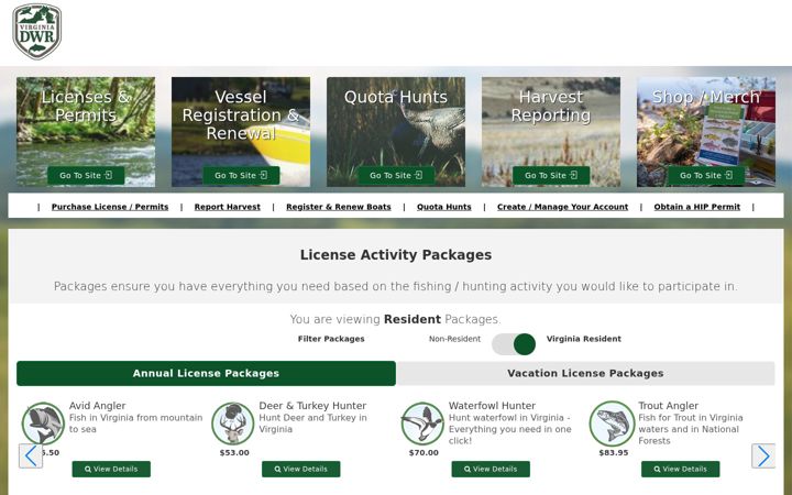 Screenshot of gooutdoorsvirginia.com