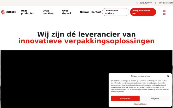 Screenshot of gopack.nl