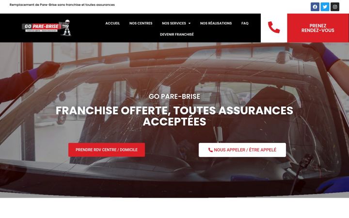 Screenshot of goparebrise.com