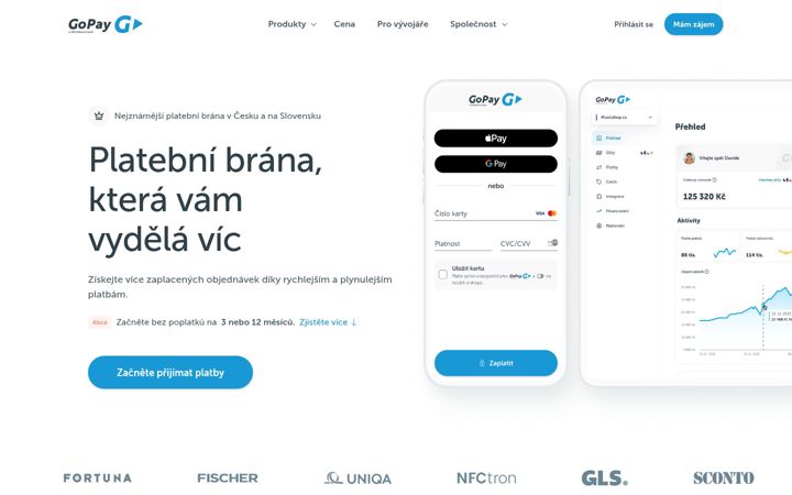 Screenshot of gopay.cz