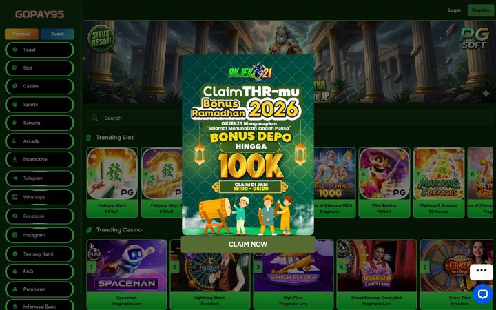 Screenshot of gopay95slot.com