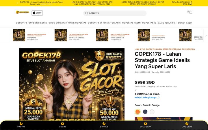 Screenshot of gopek178.com