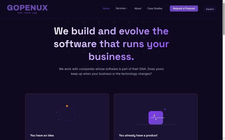 Screenshot of gopenux.com