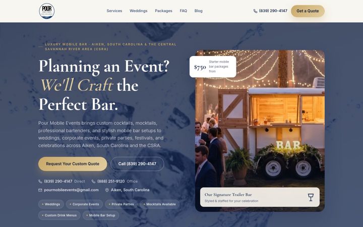 Screenshot of gopourmobile.com