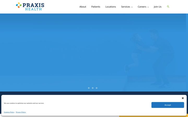 Screenshot of gopraxishealth.com