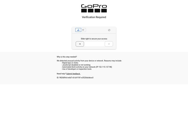 Екранна снимка на gopro.com