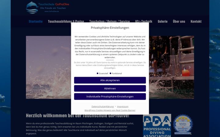 Screenshot of goprodive.de
