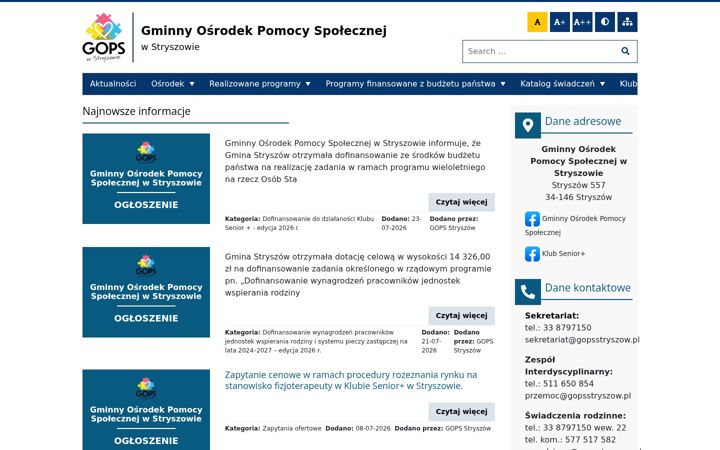 Screenshot of gopsstryszow.pl
