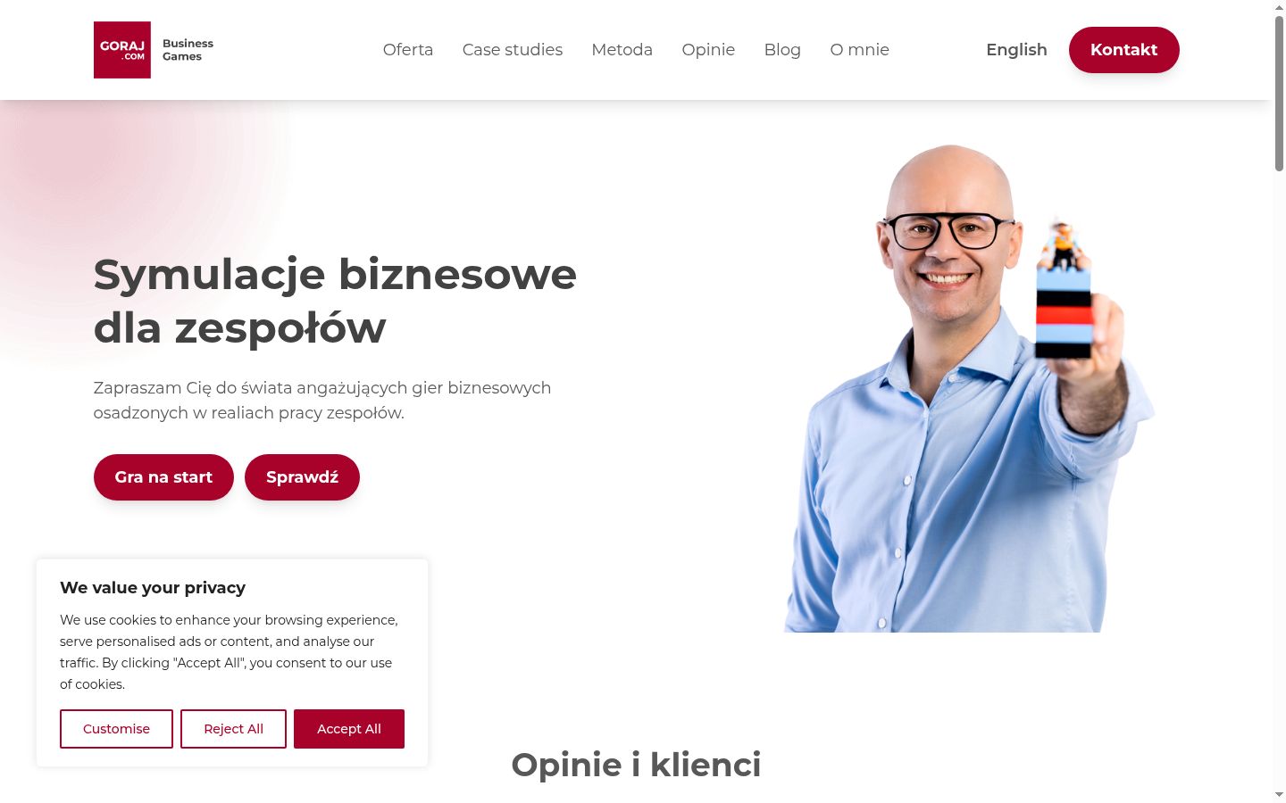 Ekrānuzņēmums ar piekrišanas baneri, kas tika rādīts pirms jebkādas mijiedarbības