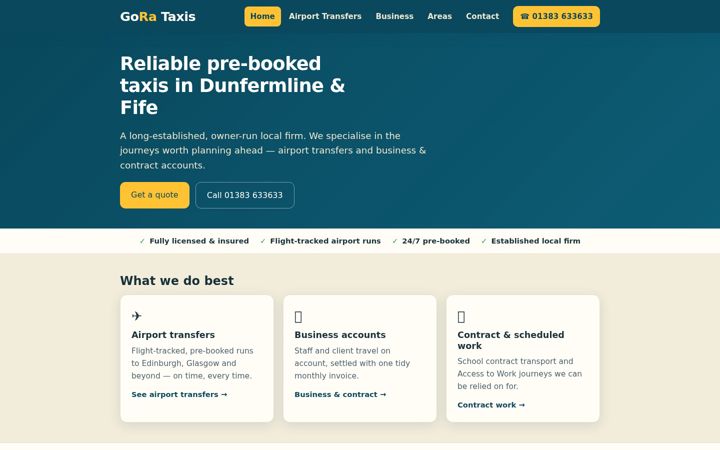 Screenshot of gorataxis.co.uk