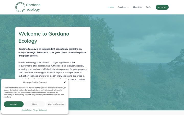 Screenshot of gordanoecology.co.uk