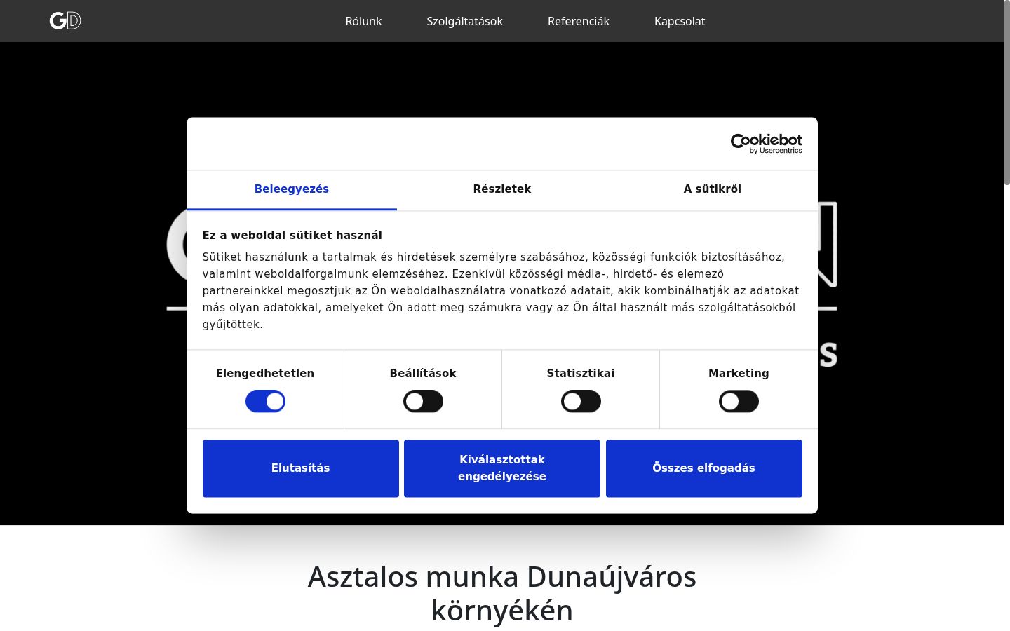 Ekrānuzņēmums ar piekrišanas baneri, kas tika rādīts pirms jebkādas mijiedarbības